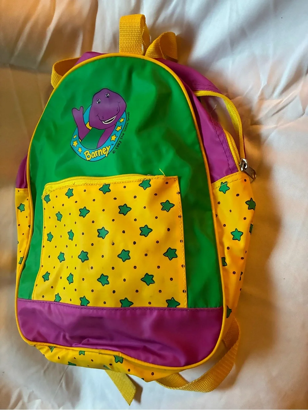Barneys New York Kids Green Yellow Purple Star Print Backpack